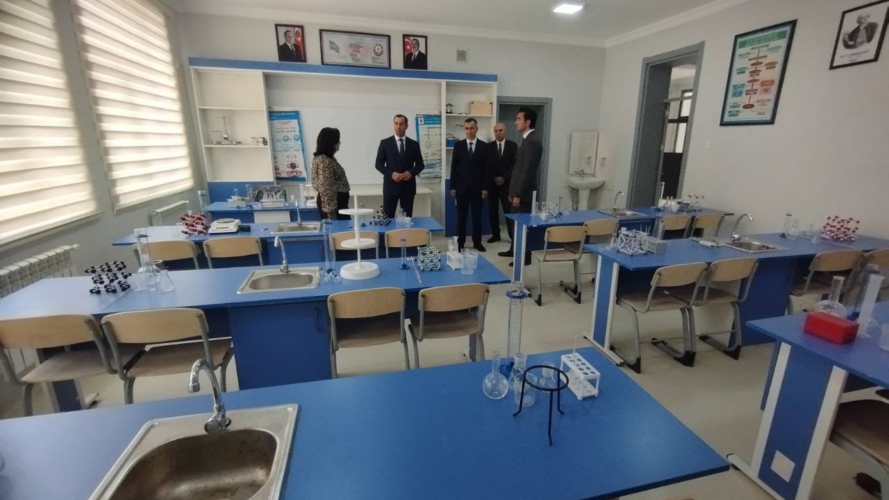 Şamaxı rayonu Bağırlı kənd tam orta məktəbinin yeni binasının açılışı olub