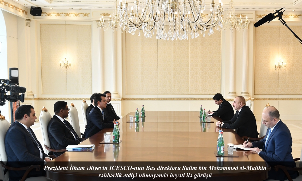 Prezident İlham Əliyev ICESCO-nun Baş direktorunun rəhbərlik etdiyi nümayəndə heyətini qəbul edib