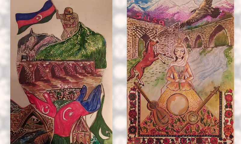 Yeniyetmə rəssam “El bilir ki, sən mənimsən” adlı rəsm sərgisində 16 rəsm əsəri ilə iştirak edib
