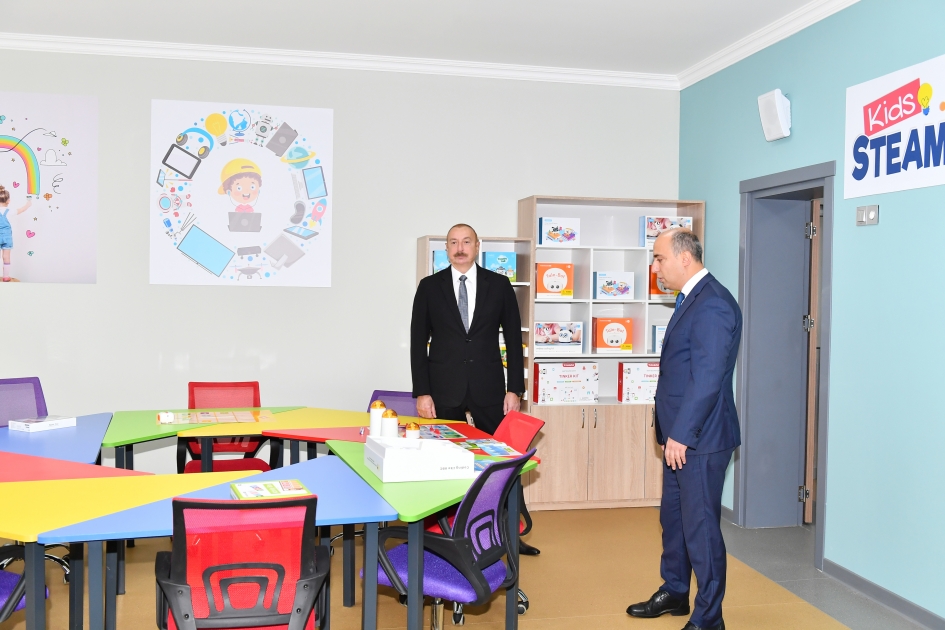 Prezident Xırdalan şəhər 11 nömrəli tam orta məktəbin yeni binasının açılışında iştirak edib