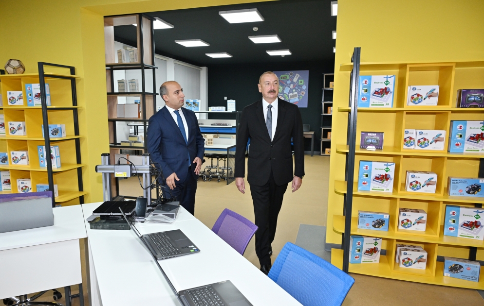 Prezident Xırdalan şəhər 11 nömrəli tam orta məktəbin yeni binasının açılışında iştirak edib